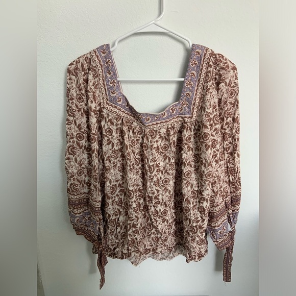 Rachel Zoe Floral Bohemian Peasant Top Women’s L - Picture 5 of 7